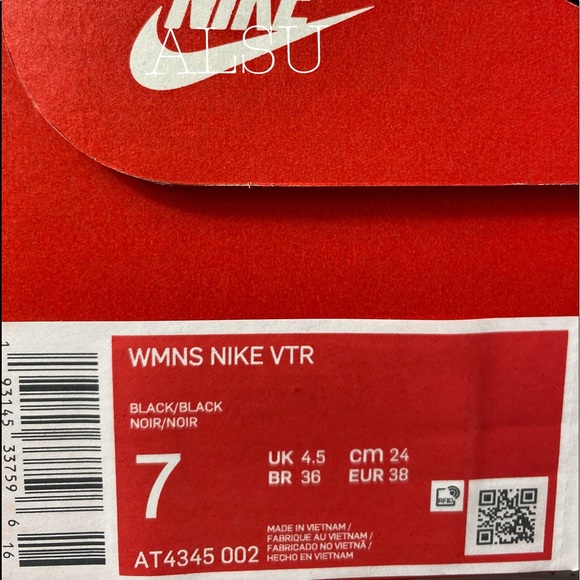 Nike VTR Canvas Black Low Top Women’s Sneakers AT4345 002 - Picture 10 of 10